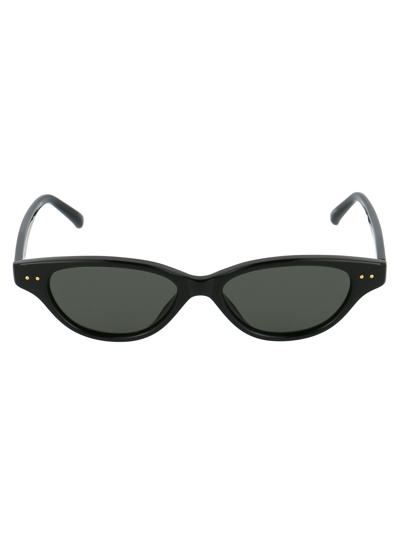 Shop Linda Farrow Women's Black Metal Sunglasses