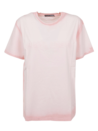 Shop Alberta Ferretti Women's Pink Cotton T-shirt