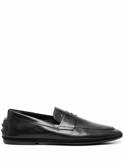 Shop Tod's Men's Black Leather Loafers