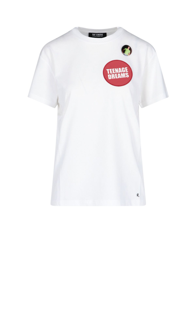 Shop Raf Simons Women's White Cotton T-shirt