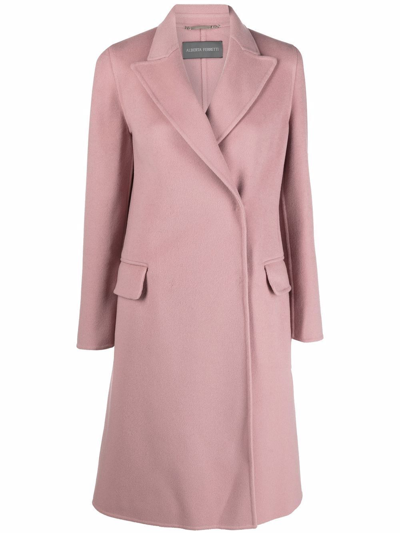 Shop Alberta Ferretti Women's Pink Wool Coat