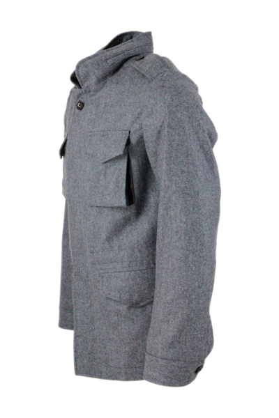 Shop Barba Men's Grey Wool Jacket