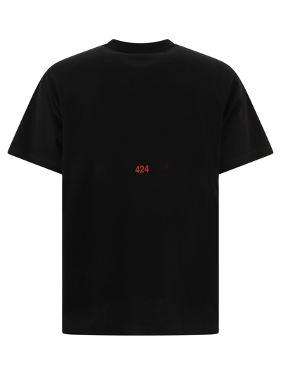 Shop 424 Men's Black Cotton T-shirt