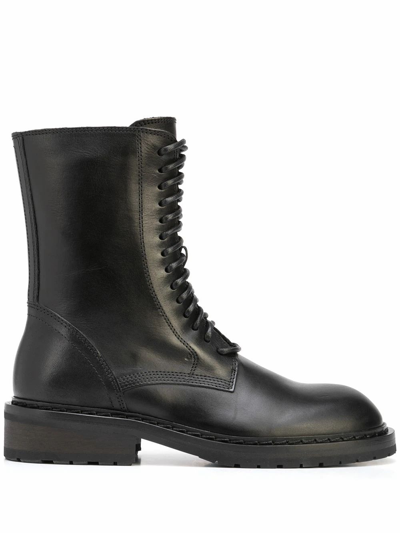 Shop Ann Demeulemeester Women's Black Leather Ankle Boots