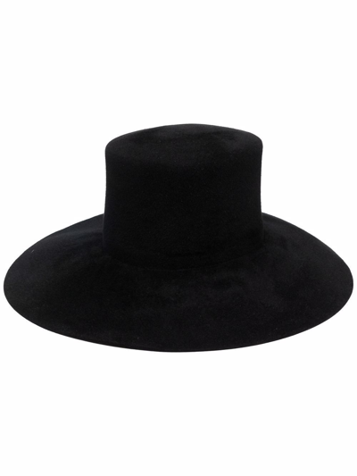 Shop Alberta Ferretti Women's Black Leather Hat