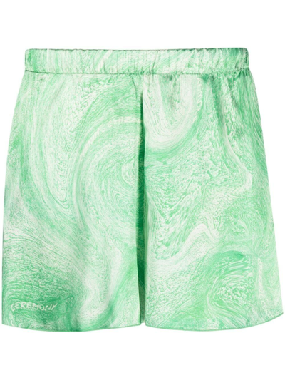 Shop Opening Ceremony Women's Green Polyester Shorts