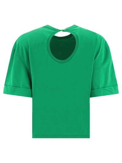 Shop Rotate Birger Christensen Rotate Women's Green Cotton T-shirt