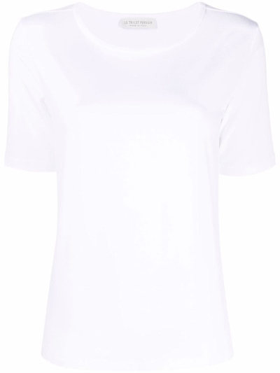 Shop Le Tricot Perugia Women's White Cotton T-shirt