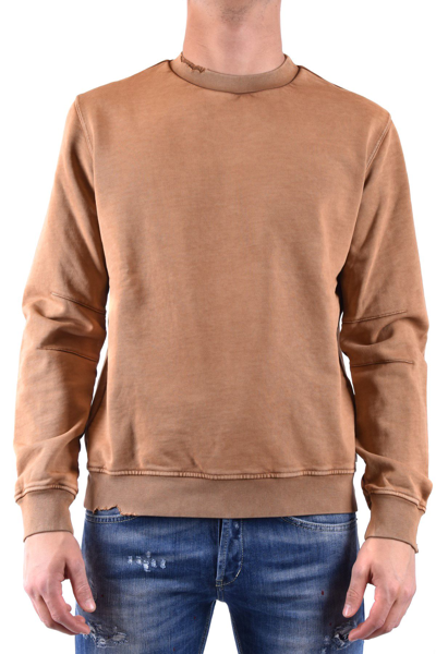 Shop Paolo Pecora Men's Orange Cotton Sweatshirt