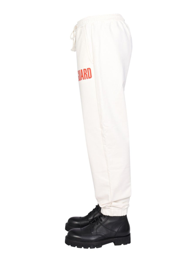 Helmut Lang Logo Print Jogging Pants In White