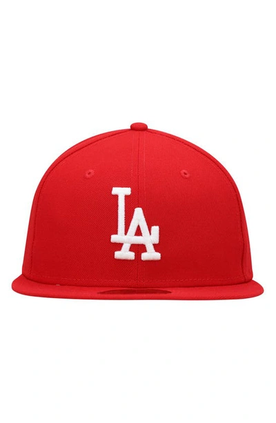 Shop New Era Red Los Angeles Dodgers White Logo 59fifty Fitted Hat