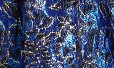 Shop Lilly Pulitzer Calyssa Balloon Sleeve Brocade Dress In Blue Grotto Twilight Floral