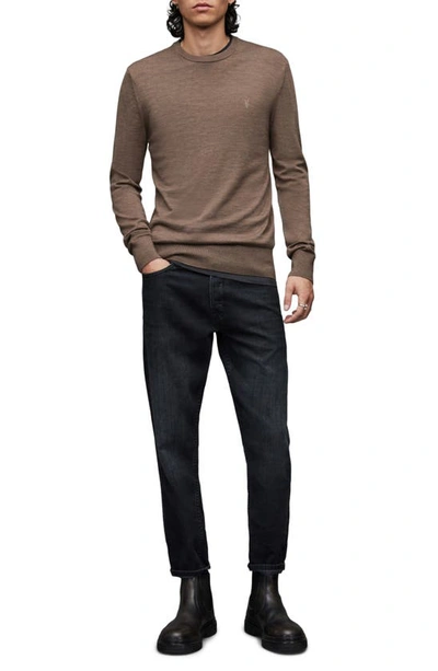 Shop Allsaints Mode Long Sleeve Wool Polo In Light Coco Brown Marl