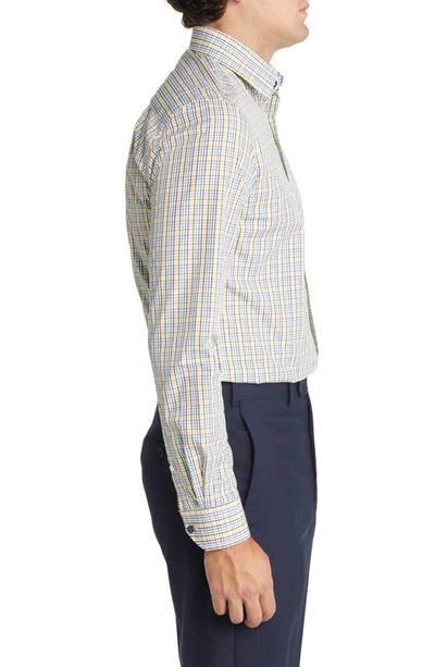Shop Duchamp Tailored Fit Check Dress Shirt In White/ Multi