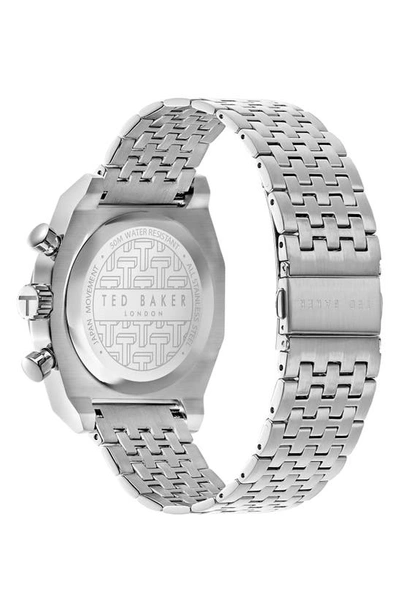 Shop Ted Baker Filey Chronograph Bracelet Watch, 43mm In Silver/ Silver/ Silver