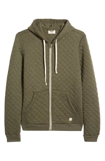 Shop Marine Layer Corbet Quilted Full Zip Hoodie In Olive Heather