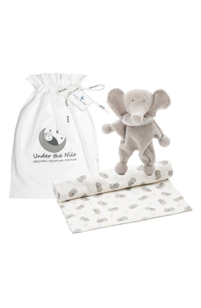 Shop Under The Nile Organic Cotton Swaddle Blanket & Toy Set In Grey