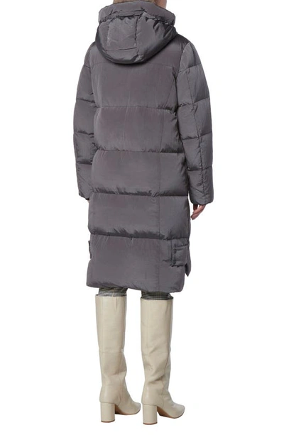 Andrew Marc Palma Shimmer Water Resistant Hooded Down Puffer Jacket In Pavement