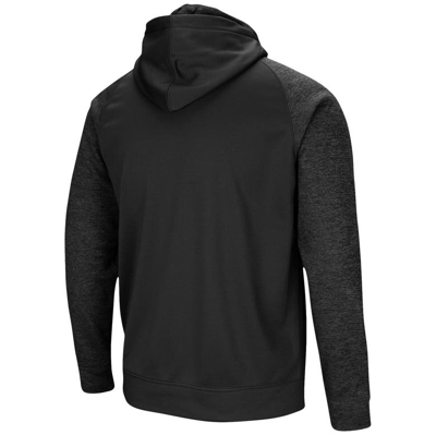 Colosseum Black Arizona Wildcats Blackout 3.0 Tonal Raglan Full-zip Hoodie In Black