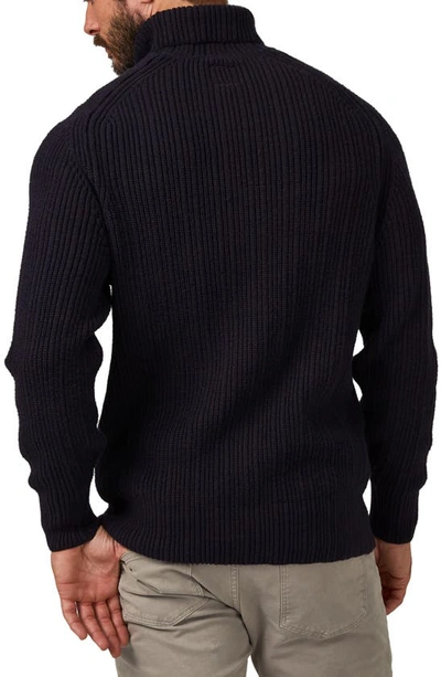 7 Diamonds Twin City Rolled Turtleneck Sweater In Navy