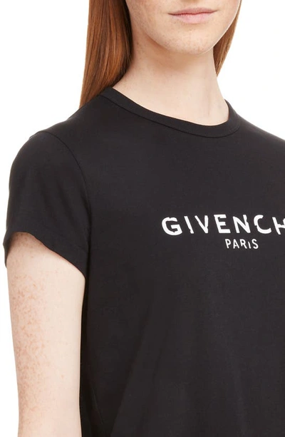 Shop Givenchy Distressed Logo Graphic Tee In 001-black