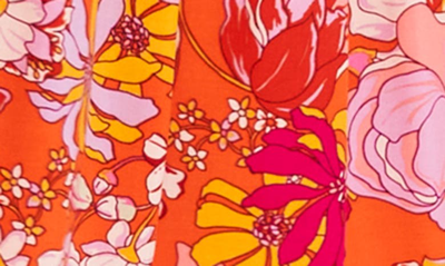 Shop Vince Camuto Tiered Floral Halter Neck Maxi Dress In Sunset Orange