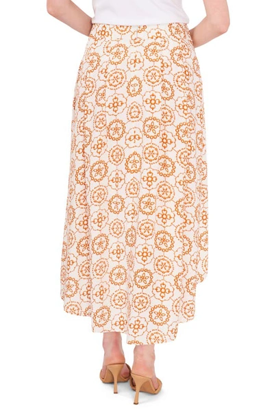 Shop Vince Camuto Printed High-low Maxi Skirt In New Ivory