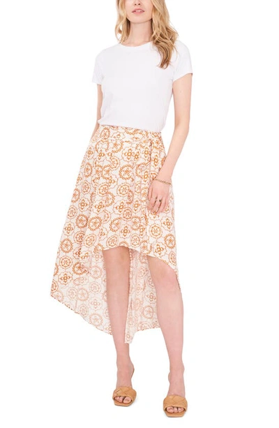 Shop Vince Camuto Printed High-low Maxi Skirt In New Ivory