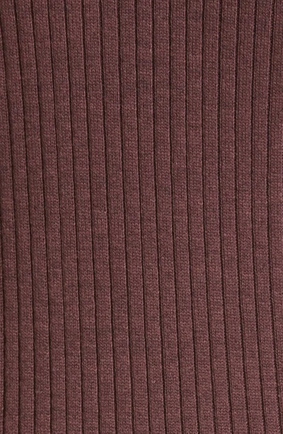Shop Donna Karan Long Sleeve Turtleneck Rib Sweater Dress In Mulberry
