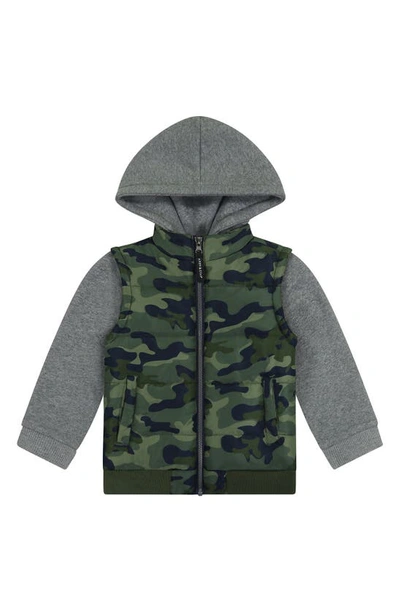 Shop Andy & Evan Kids' Hooded Jacket In Grey Camo