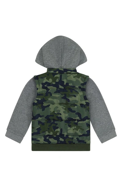 Shop Andy & Evan Kids' Hooded Jacket In Grey Camo