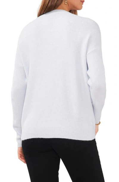 Vince Camuto Plus Size Cozy V-neck Long Sleeve Sweater In Frozen