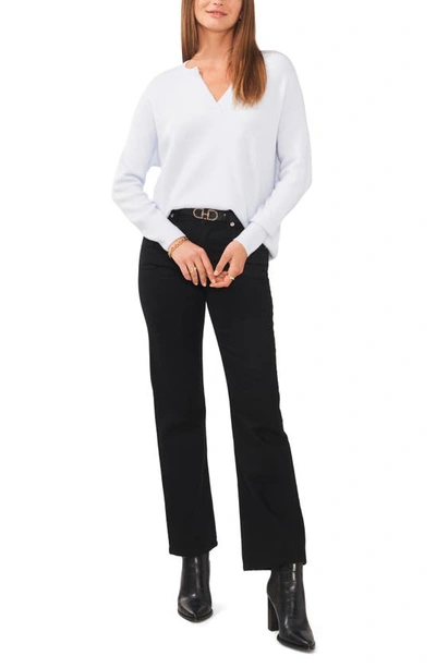 Vince Camuto Plus Size Cozy V-neck Long Sleeve Sweater In Frozen
