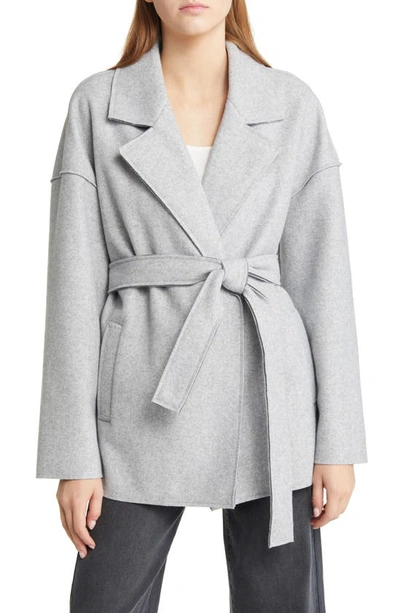 Shop Vero Moda Paulario Wrap Jacket In Light Grey Melange