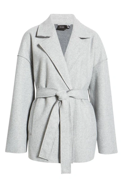Shop Vero Moda Paulario Wrap Jacket In Light Grey Melange