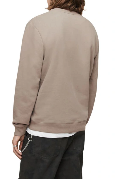 Shop Allsaints Raven Slim Fit Crewneck Sweatshirt In Toasted Brown
