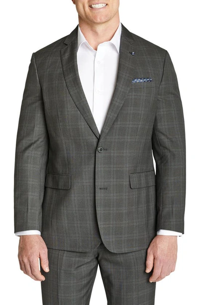 Shop Johnny Bigg Milan 2b Plaid Suit Jacket In Charcoal