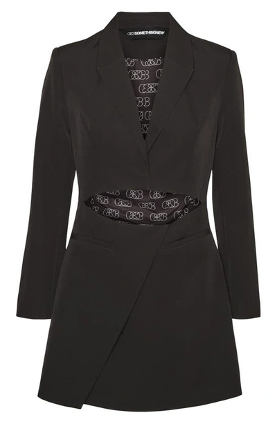 Shop Something New Winnie Cutout Long Sleeve Blazer Minidress In Black