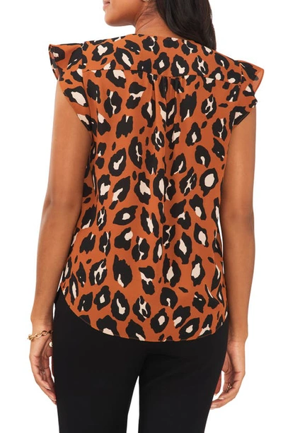 Chaus Flutter Sleeve Blouse In Glazed Ginger
