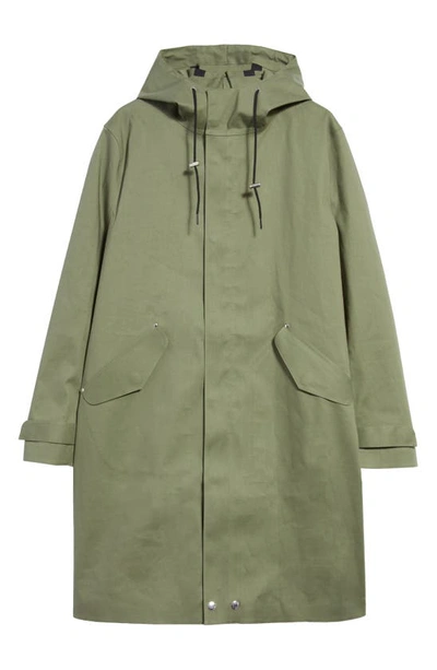 Shop Mackintosh Granish Waterproof Bonded Cotton Hooded Coat In Four Leaf Clover
