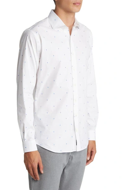 Shop Alton Lane Dylan Lifestyle Stretch Cotton Button-up Shirt In White Mini Cactus