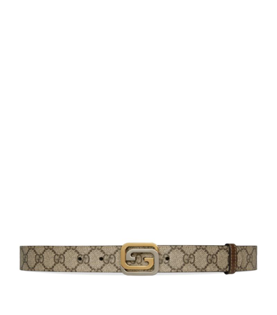 Shop Gucci Leather Reversible Belt In Neutrals