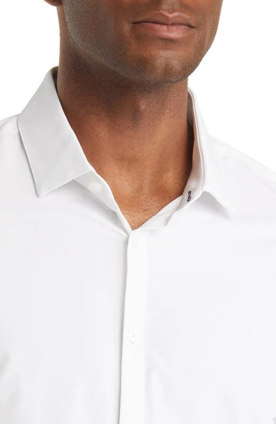 Mizzen + Main Leeward Stretch Button-up Shirt In White Solid