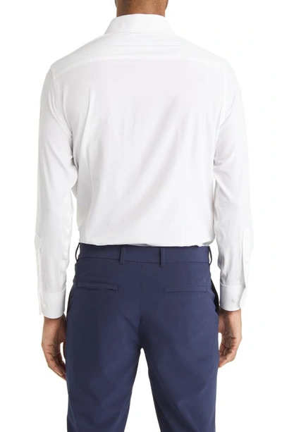 Mizzen + Main Leeward Stretch Button-up Shirt In White Solid