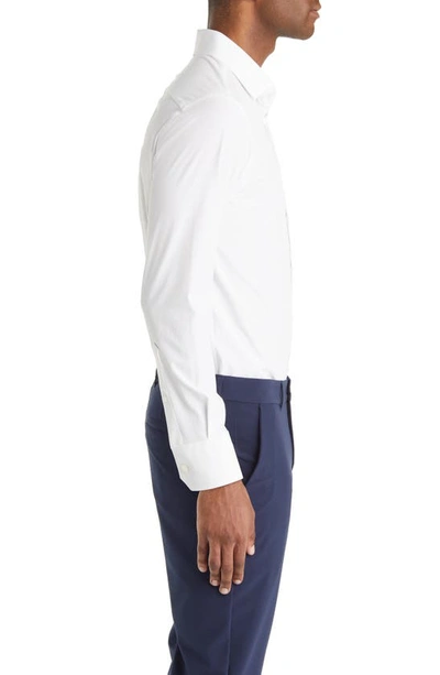 Mizzen + Main Leeward Stretch Button-up Shirt In White Solid
