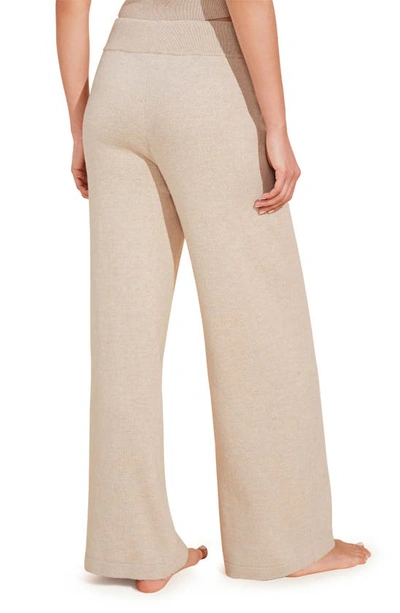 Shop Eberjey Wide Leg Lounge Sweater Pants In Oat