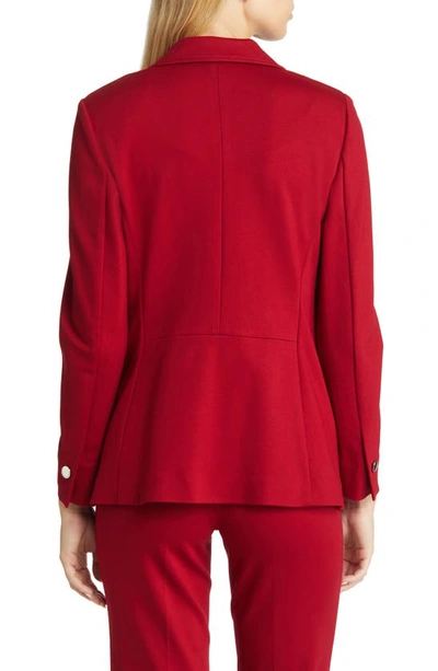 Anne Klein Womens Three Button Business Double-breasted Blazer In Titan Red