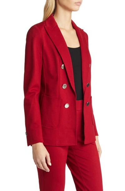 Shop Anne Klein Faux Double Breasted Jacket In Titan Red