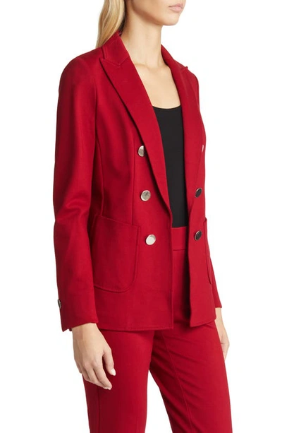 Anne Klein Womens Three Button Business Double-breasted Blazer In Titan Red