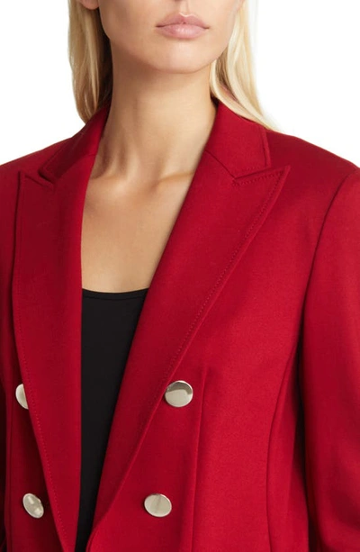 Shop Anne Klein Faux Double Breasted Jacket In Titan Red